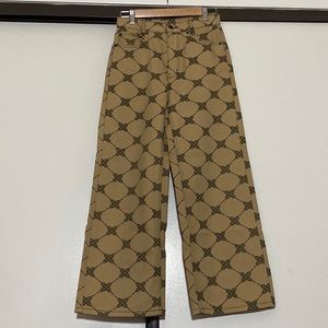 Tennis Print Wide Leg Jeans